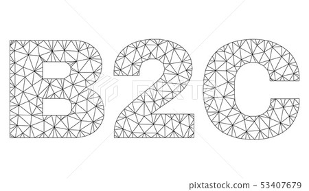 Polygonal Mesh B2C Text Caption Polygonal Mesh B2C Text Caption 53407679