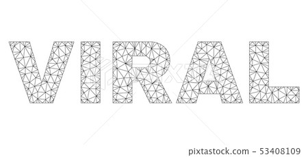 Polygonal Carcass VIRAL Text Label Polygonal Carcass VIRAL Text Label 53408109