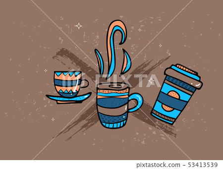Poster template with coffee mugs. Vector design. Poster template with coffee mugs. Vector design. 53413539