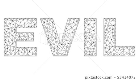 Polygonal 2D EVIL Text Caption Polygonal 2D EVIL Text Caption 53414072