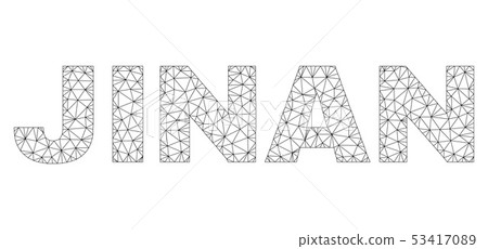Polygonal 2D JINAN Text Label Polygonal 2D JINAN Text Label 53417089