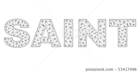Polygonal Network SAINT Text Label Polygonal Network SAINT Text Label 53417496