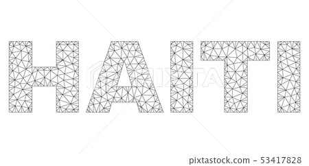Polygonal Mesh HAITI Text Label Polygonal Mesh HAITI Text Label 53417828