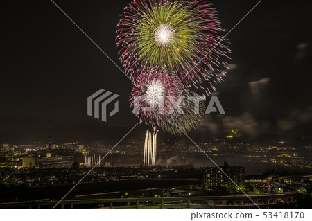 Kyoto Art Fireworks from Oyama Observatory 53418170
