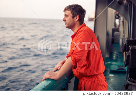 Deck Officer on deck of offshore vessel or ship Deck Officer on deck of offshore vessel or ship 53428987