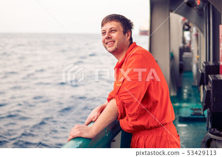 Deck Officer on deck of offshore vessel or ship Deck Officer on deck of offshore vessel or ship 53429113