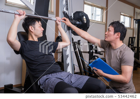 Men counseling at the gym Men counseling at the gym 53442462