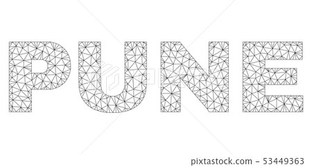 Polygonal Wire Frame PUNE Text Tag - Stock Illustration [53449363] - PIXTA