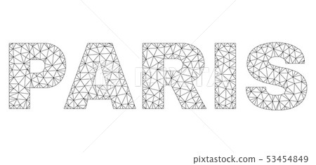 Polygonal Wire Frame PARIS Text Tag 53454849