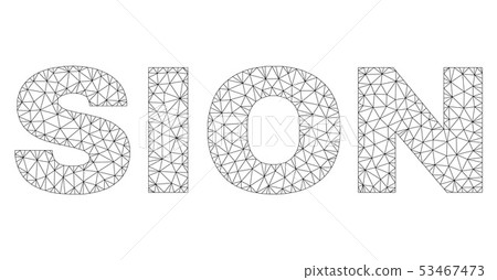 Polygonal Network SION Text Label Polygonal Network SION Text Label 53467473