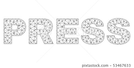 Polygonal 2D PRESS Text Caption Polygonal 2D PRESS Text Caption 53467633