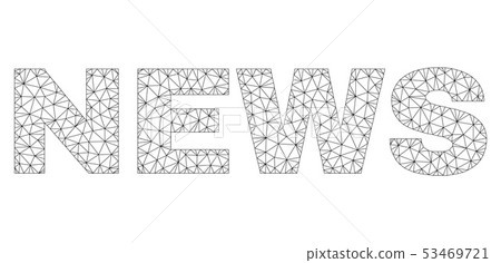 Polygonal 2D NEWS Text Caption Polygonal 2D NEWS Text Caption 53469721