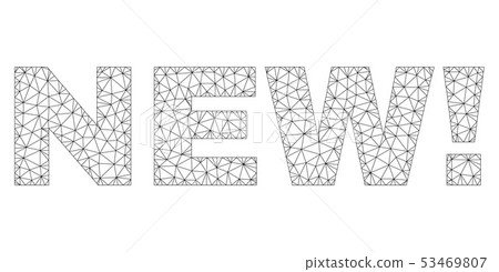 Polygonal 2D NEW! Text Caption 53469807