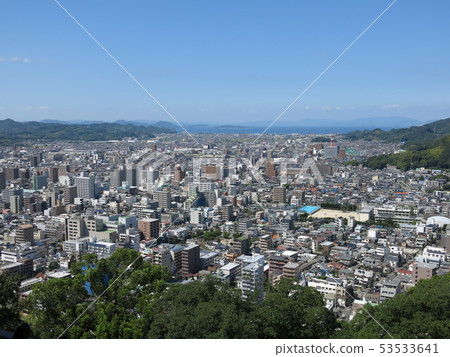 View from Matsuyama Castle's Great Tenshu (Direction to the Seto Inland Sea and Horie Port on the northwest side) View from Matsuyama Castle's Great Tenshu (Direction to the Seto Inland Sea and Horie Port on the northwest side) 53533641