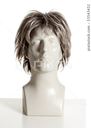 Mannequin Male Head with Wig on White 53543452