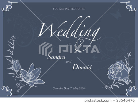 Floral Wedding Invitation 53546476