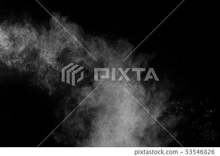 White talcume powder explosion on black White talcume powder explosion on black 53546826