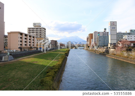 Iwate mountain seen from Morioka City Asahibashi 53555886
