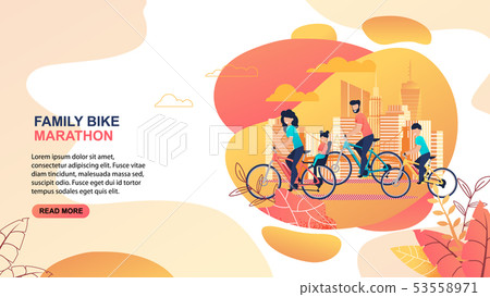 Family Bike Marathon Advertising Flat Text Banner Family Bike Marathon Advertising Flat Text Banner 53558971