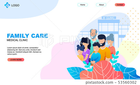 Medical Clinic Landing Page with Family Care Title 53560302