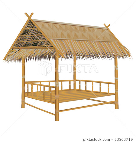 straw hut on white background 53563719
