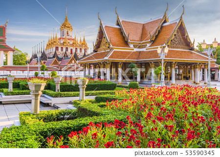 Wat Ratchanatdaram Temple in Bangkok, Thailand. 53590345