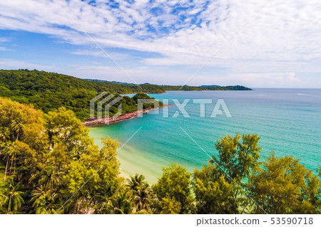 Aerial view of beautiful tropical seascape beach Aerial view of beautiful tropical seascape beach 53590718