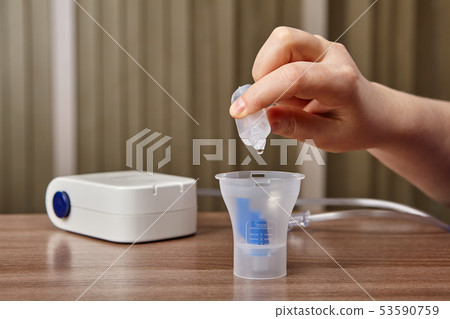 Preparing medicine for device to stop COPD. 53590759