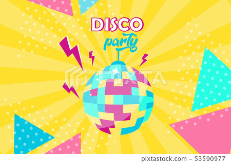 Disco ball icon. Disco party poster Disco ball icon. Disco party poster 53590977