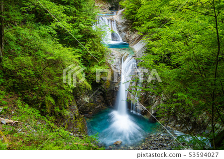 Fresh green nishizawa valley seven waterfalls five steps waterfall 53594027