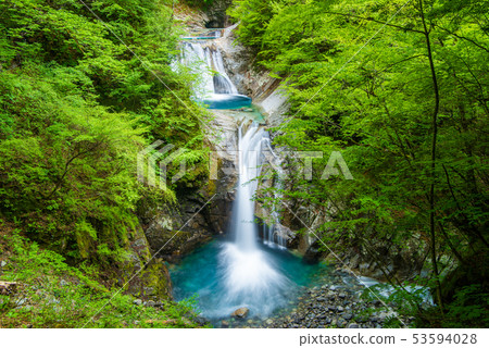 Fresh green nishizawa valley seven waterfalls five steps waterfall 53594028