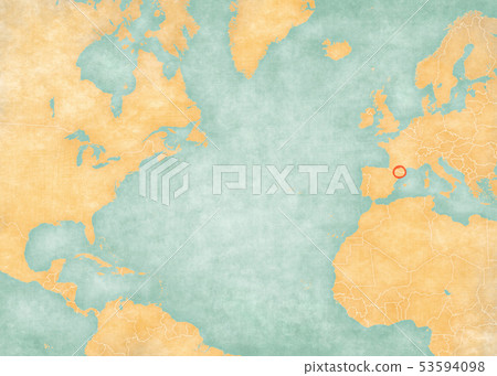 Map of North Atlantic Ocean - Andorra 53594098