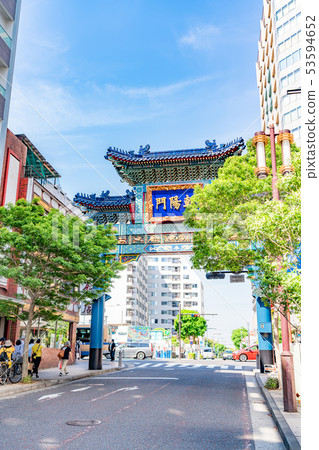 Kanagawa Prefecture Yokohama Chinatown Chaoyang Gate (Blue Dragon Gate) Kanagawa Prefecture Yokohama Chinatown Chaoyang Gate (Blue Dragon Gate) 53594652