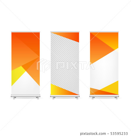 Roll Up Banners Set Isolated White Background Roll Up Banners Set Isolated White Background 53595233