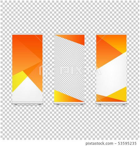 Roll Up Banners Set Isolated Transparent 53595235