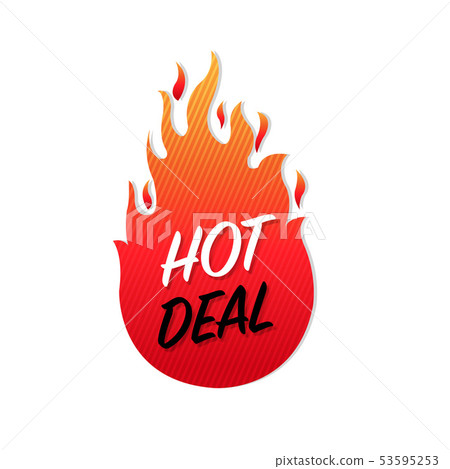 Hot Deals Label Isolated White Background 53595253