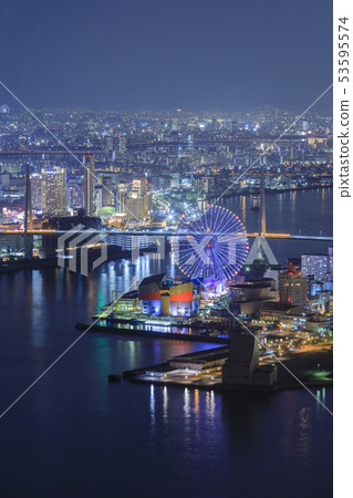 大阪，都市風景，海廳，夜視圖 53595574