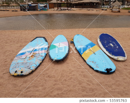 surfboards on the beach surfboards on the beach 53595763