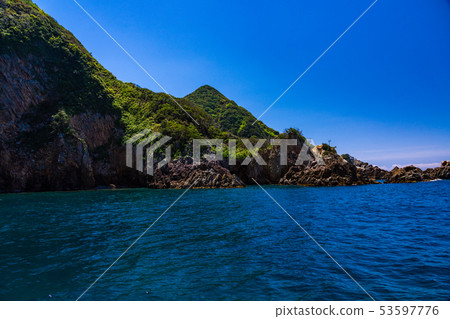 (Shizuoka Prefecture) Nishiizu Senukimon Cruise A coastline seen from above the ship 53597776
