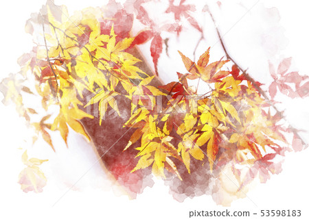 秋天楓葉水彩風格 53598183