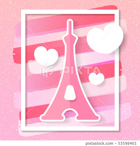 Paris City Vector Skyline In Style Of Paper 53598401