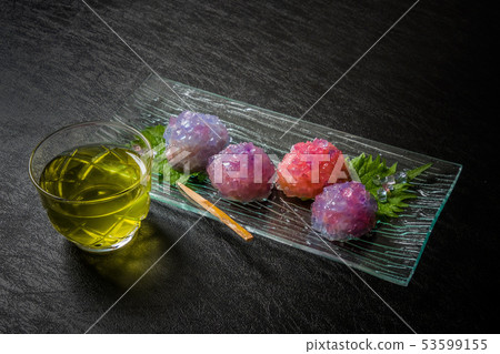 Japanese confectionery Japan beans and cubes of agar Japanese sweets Japanese confectionery Japan beans and cubes of agar Japanese sweets 53599155