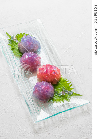 日本糖果日本豆和瓊脂日本甜點立方體 53599158