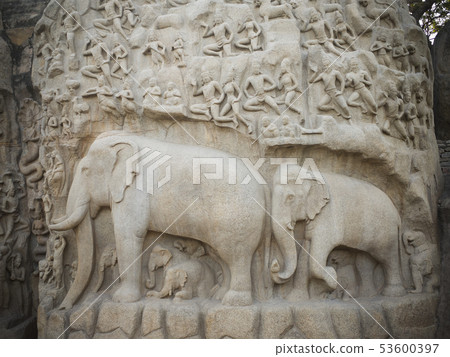 Arjuna's affliction (Danger of the Ganga) Mahabalipuram Arjuna's affliction (Danger of the Ganga) Mahabalipuram 53600397