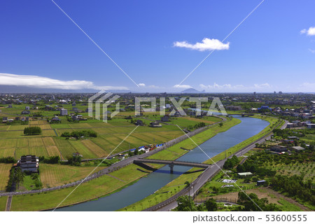 農田,鄉村,建築物,蘭陽平原,溪流,水,宜蘭縣,冬山鄉,冬山河,龜山島 53600555