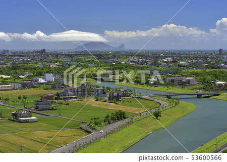 農田,鄉村,建築物,蘭陽平原,溪流,水,宜蘭縣,冬山鄉,冬山河,龜山島 53600566