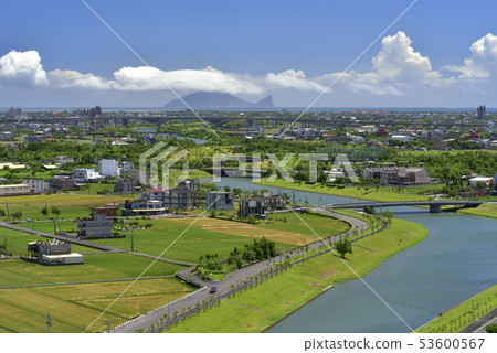 Farmland, country, building, Lanyang Plain, stream, water, Yilan County, Dongshan Township, Dongshan River, Guishan Island Farmland, country, building, Lanyang Plain, stream, water, Yilan County, Dongshan Township, Dongshan River, Guishan Island 53600567