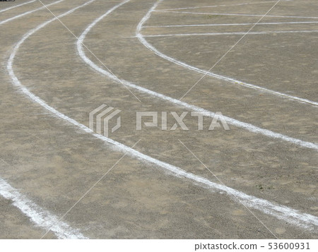 Track white line of athletic meet 53600931