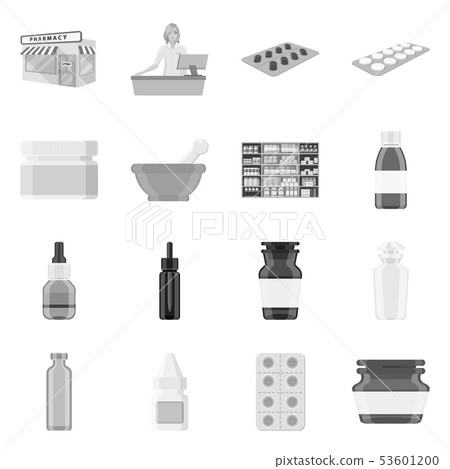 Vector design of medicine and health symbol. Set of medicine and help stock symbol for web. 53601200