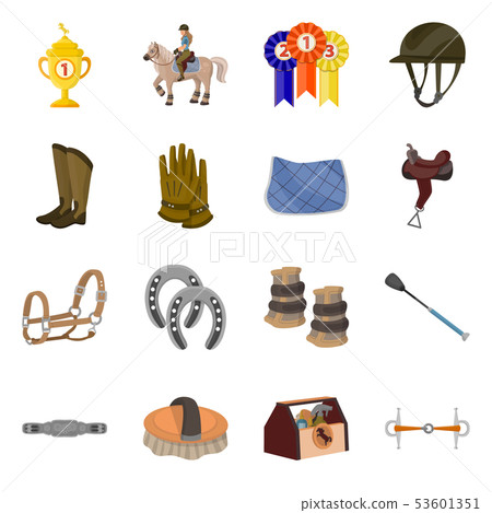 Vector illustration of horseback and equestrian sign. Collection of horseback and horse vector icon Vector illustration of horseback and equestrian sign. Collection of horseback and horse vector icon 53601351